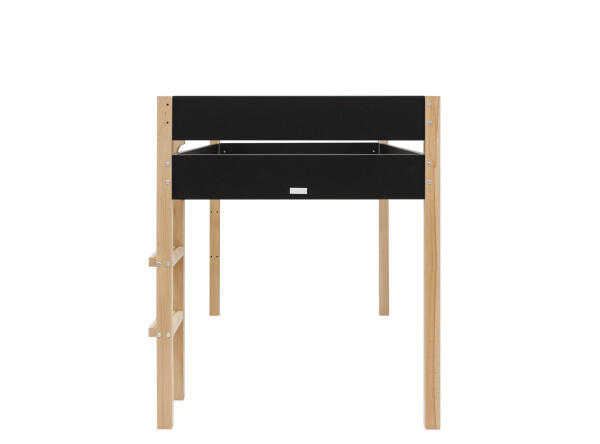 Halbhochbett 90x200 Lucas Mattschwarz/Natur