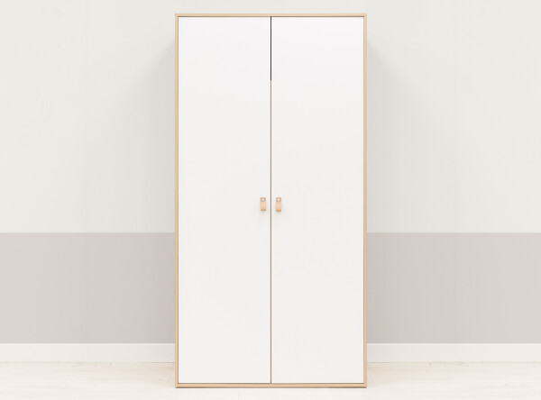 2-door wardrobe Lucas White/Natural