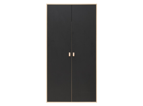 2-door wardrobe Lucas Mat Black/Natural