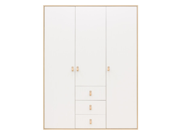 3-door wardrobe Lucas White/Natural