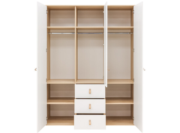3-door wardrobe Lucas White/Natural