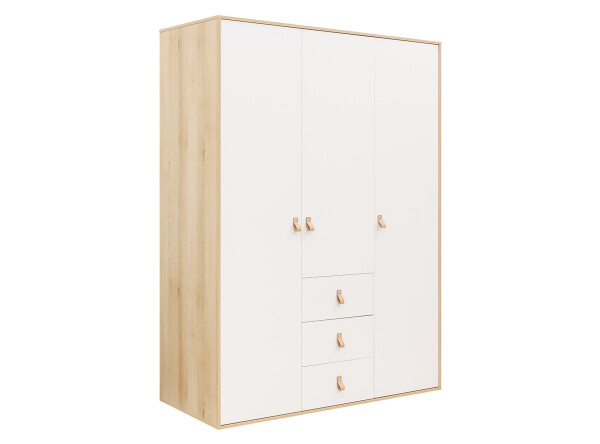 3-door wardrobe Lucas White/Natural