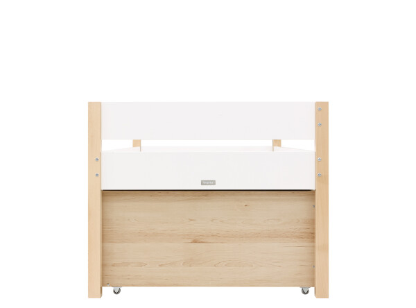 Compact bed 90x200 with sleep and storage unit Lucas White/Natural
