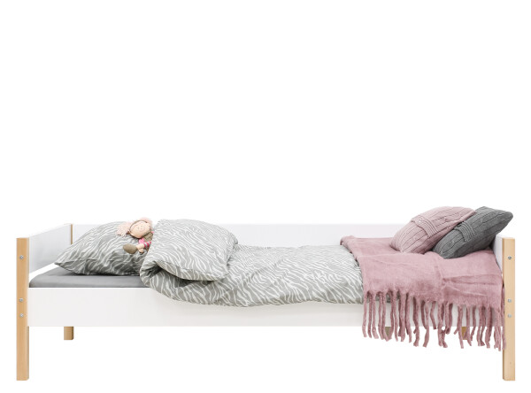 Lit banquette 90x200 Lucas Blanc/Naturel