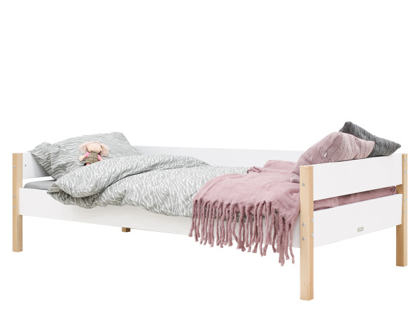 Lit banquette 90x200 Lucas Blanc/Naturel