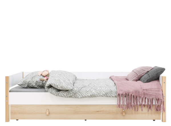 Lit banquette 90x200 Lucas Blanc/Naturel