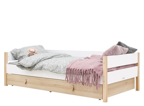 Lit banquette 90x200 Lucas Blanc/Naturel