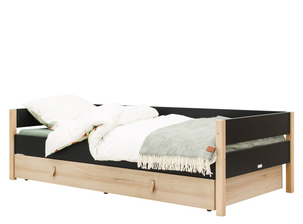 Bench bed 90x200 Lucas Mat Black/Natural