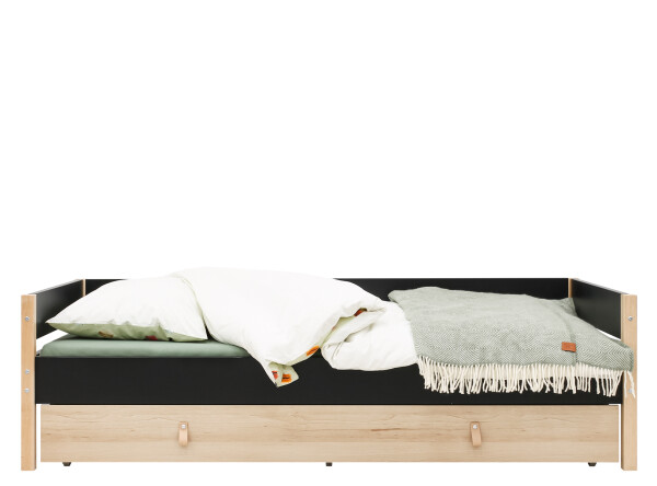 Bench bed 90x200 Lucas Mat Black/Natural