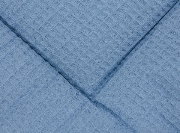 Boxkleed wafel Grijs/Blauw