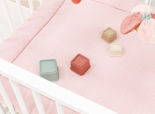 Playpen mat waffle Ecru/Pink