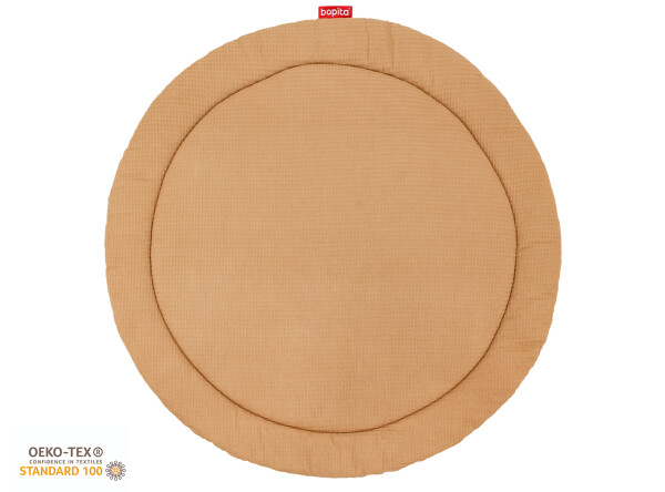 Boxkleed wafel Rondo Camel/Ecru