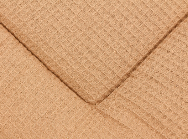 Boxkleed wafel Square Camel/Ecru