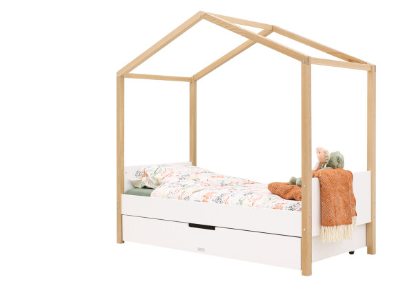 House bed 80x160 Liam White/Natural