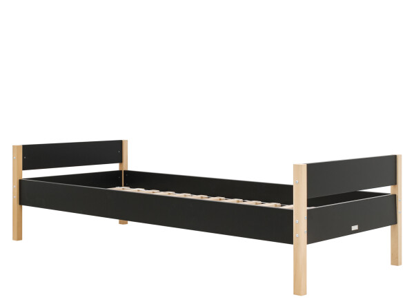 Bed 90x200 Lucas Mat Black/Natural