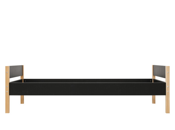 Bed 90x200 Lucas Mat Black/Natural
