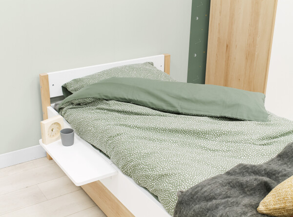 Bed 90x200 Lucas Wit/Naturel