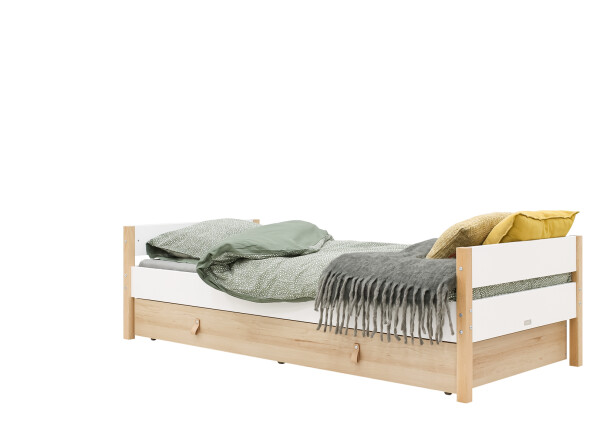 Bed 90x200 Lucas Wit/Naturel