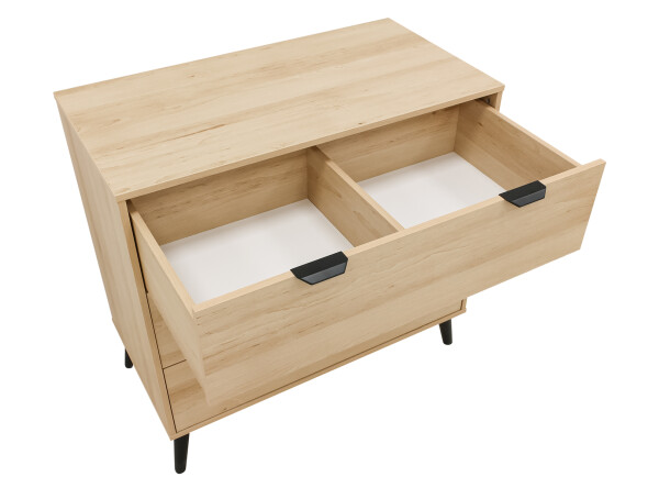 Dresser with 3 drawers Fay Natural/Matt Black