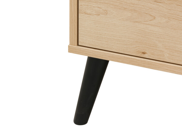 Dresser with 3 drawers Fay Natural/Matt Black