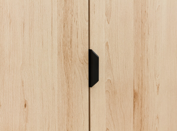 2-door wardrobe Fay Natural/Matt Black