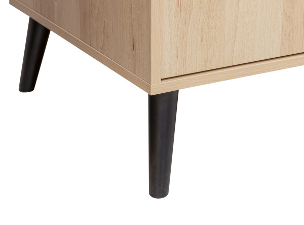2-door wardrobe with 5 open compartments  Fay Natural/Matt Black
