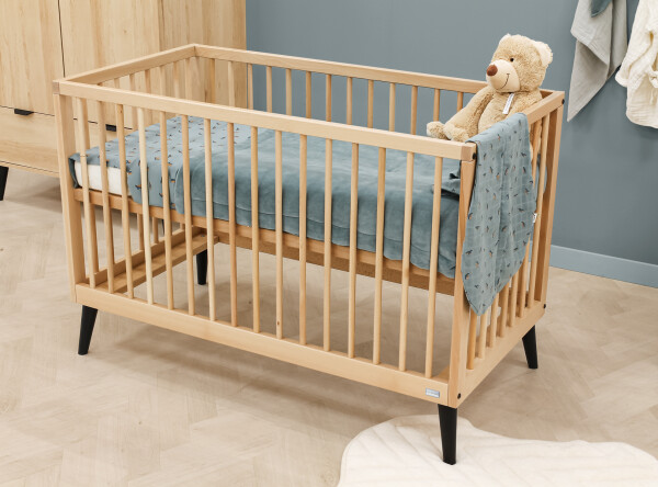 Bed 60x120 Fay Natural/Matt Black