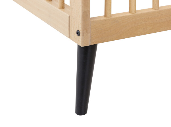 Bench bed 70x140 Fay Natural/Matt Black