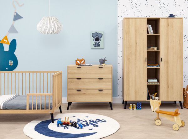 Bench bed 70x140 Fay Natural/Matt Black