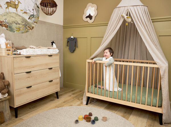 Fay 2-part nursery Natural/Matt Black