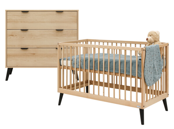 Fay 2-part nursery Natural/Matt Black