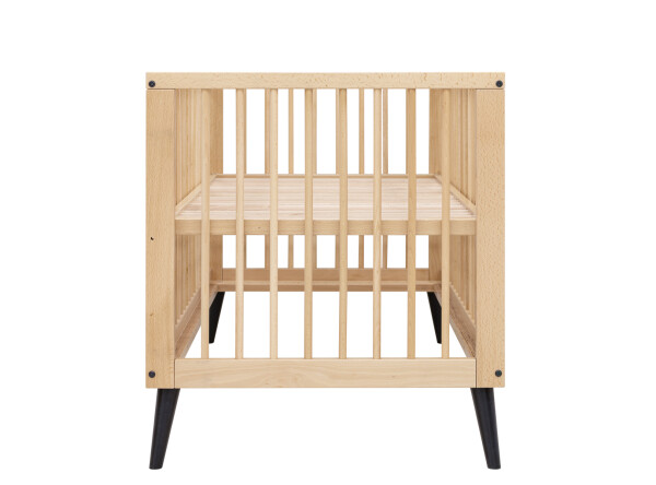 Fay 3 piece nursery furniture set with bench bed Natural/Matt Black