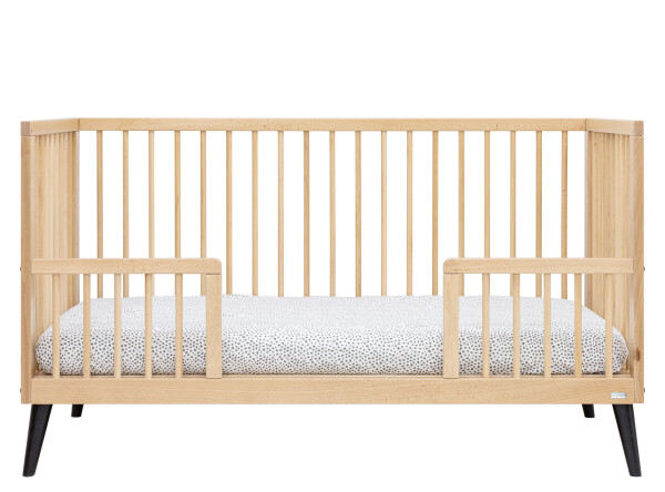 Fay 3 piece nursery furniture set with bench bed Natural/Matt Black