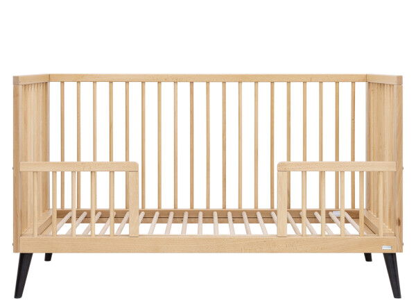 Fay 3 piece nursery furniture set with bench bed Natural/Matt Black